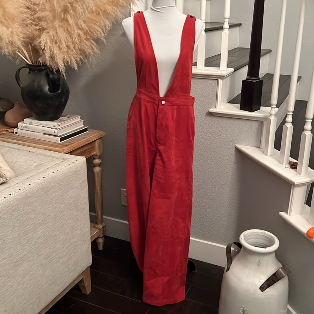 Flying Tomato Corduroy Red Sleeveless Jumpsuit Size Small - Picture 2 of 7